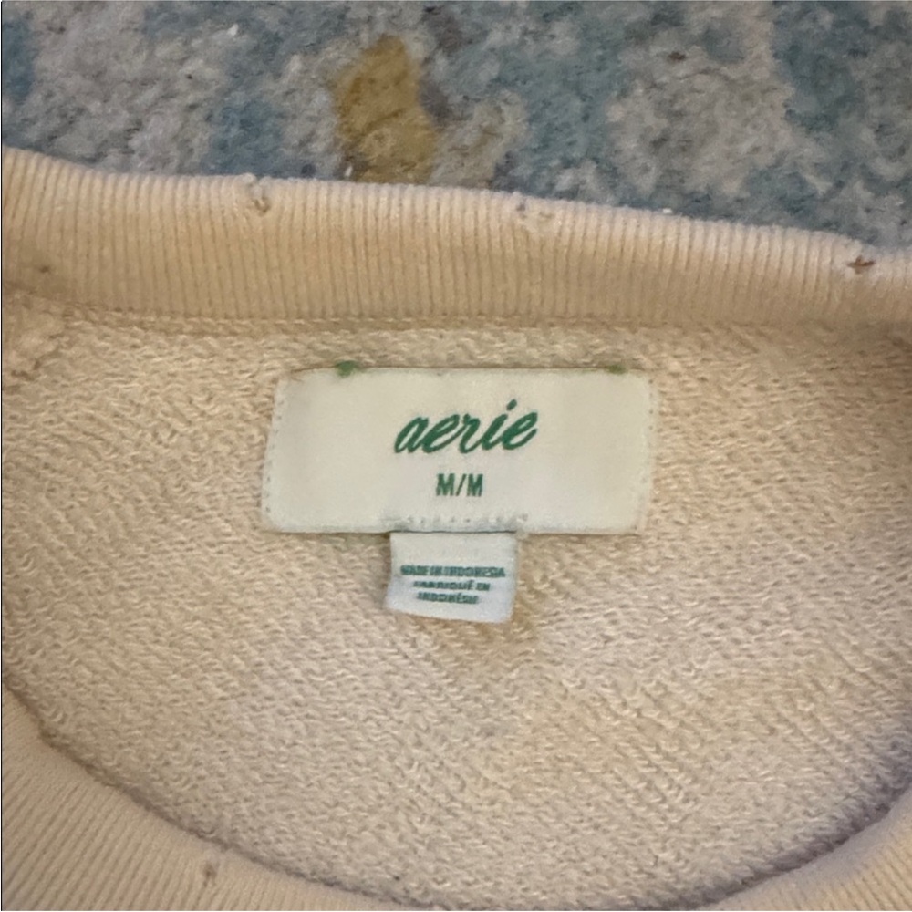 Aerie cream sweatshirt with distressed detailing - Picture 2 of 3